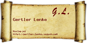 Gertler Lenke névjegykártya